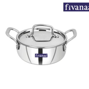 Fivanaa Food Grade Stainless Steel Triply Casserole with Lid|