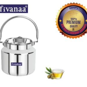Fivanaa Stainless Steel   Smart Multi Can - Milk Can/Oil Can/Milk Barni/Oil Pot with Lid, Silver (Copy)