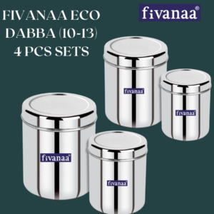 Fivanaa Stainless Steel Vertical Utility Canisters/Kitchen Storage Containers Set | Food Grade | /Storage Containers Set Of 4 Pcs/