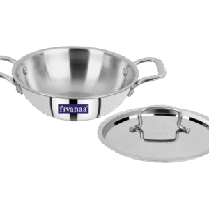 Fivanaa Triplex Triply Kadai with lid /Induction Friendly/100%